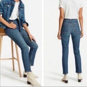 Everlane High Rise Straight Ankle Jeans
